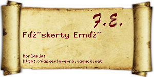 Fáskerty Ernő névjegykártya