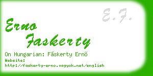 erno faskerty business card