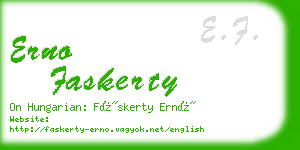 erno faskerty business card